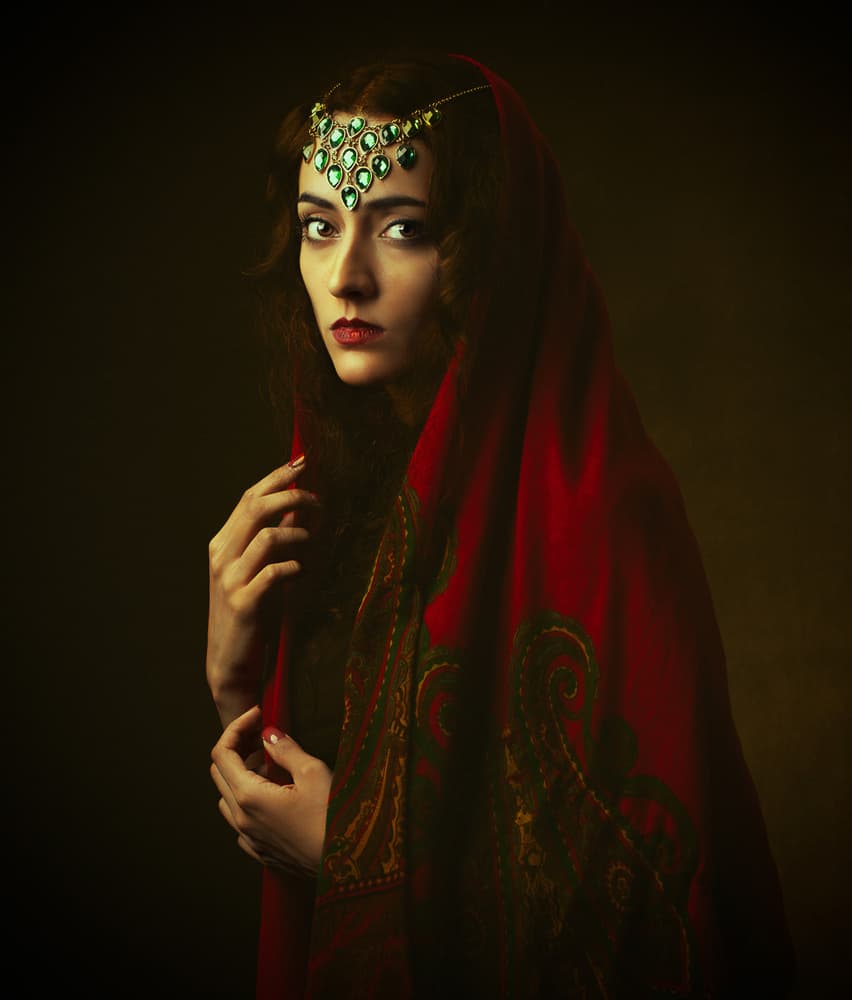 Regal Emerald Gaze by Mehdi Mokhtari — canvas wall art