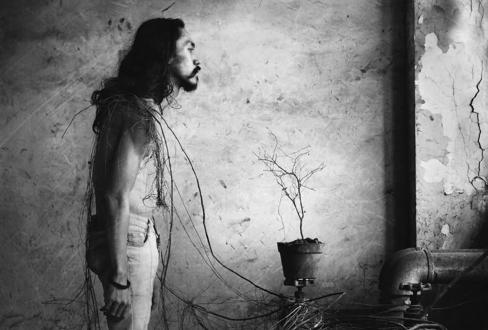 Stark Man and Barren Tree by Sebastian Kisworo — canvas wall art