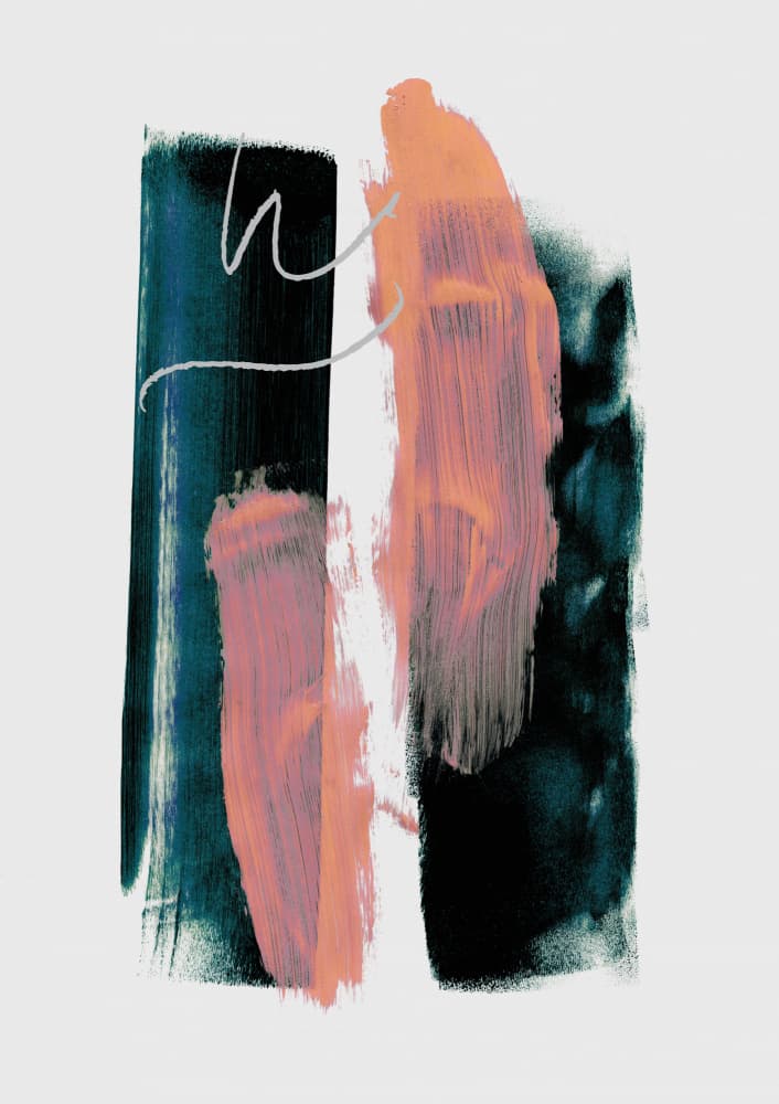 Abstract Brush Strokes 3x A1 by Mareike Böhmer — canvas wall art