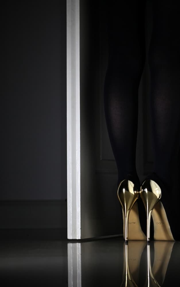 Elegant Golden Heels by Erik Schottstaedt — canvas wall art