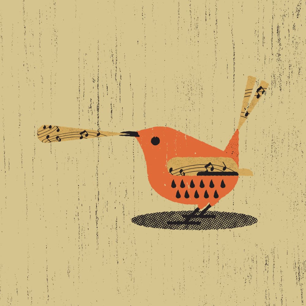 Whimsical Music Bird by The Creating Mind — canvas wall art
