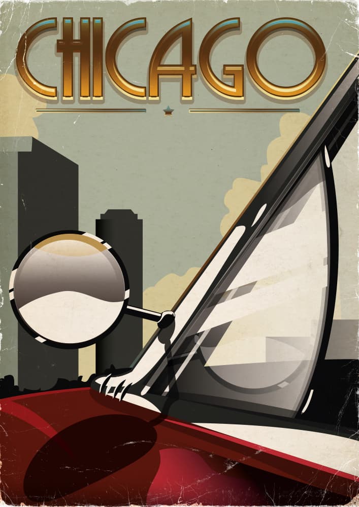 Retro Chicago Drive by Nicholas — canvas wall art