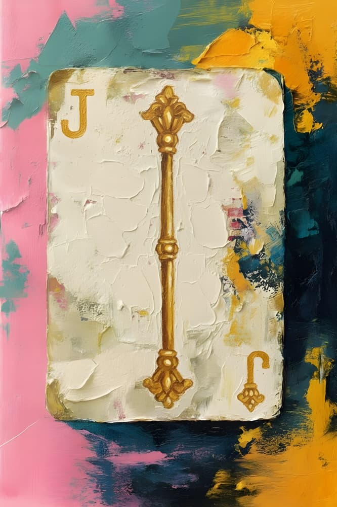 Golden Jack Card Key by HUGO — canvas wall art