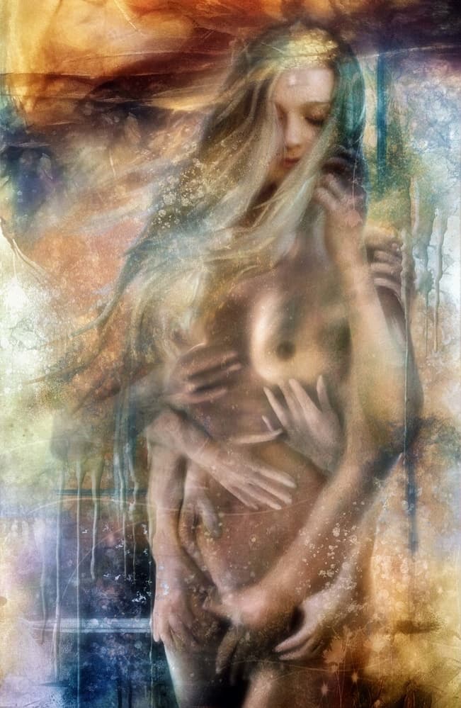 Ethereal Nude Embrace by Charlaine Gerber — canvas wall art