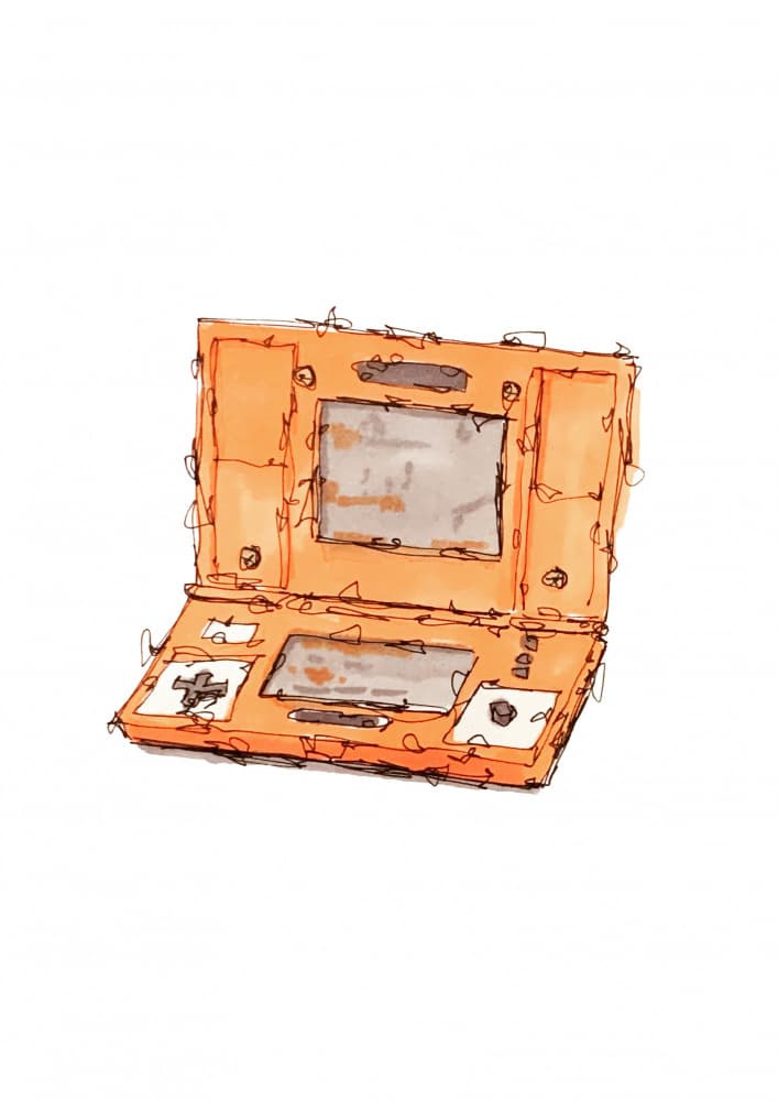 Retro Handheld Game Sketch by Borgenhag Holmqvist — canvas wall art