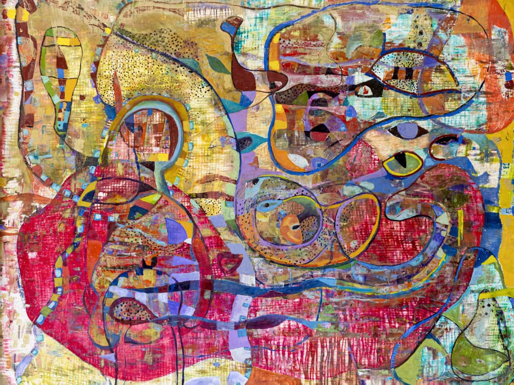 Vibrant Organic Abstraction by Alise Loebelsohn — canvas wall art