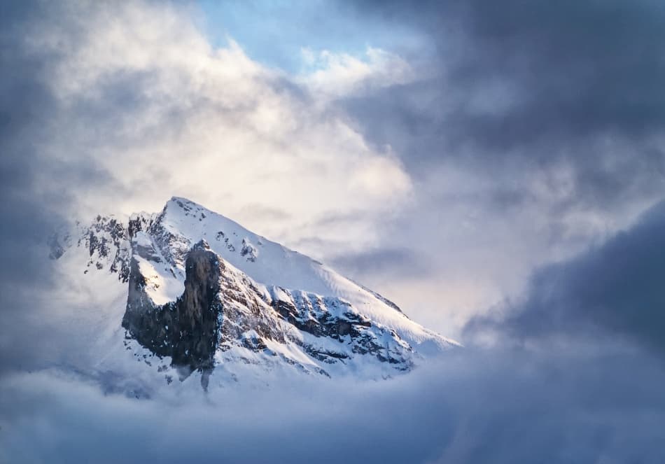 Sunlit Alpine Peak by ArtFiction (Andre Gehrmann) — canvas wall art