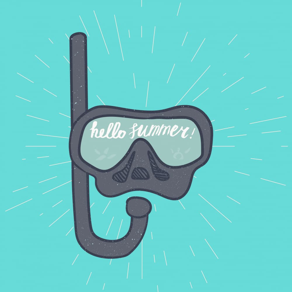 Hello Summer Snorkel by Marika Barsrsind — canvas wall art