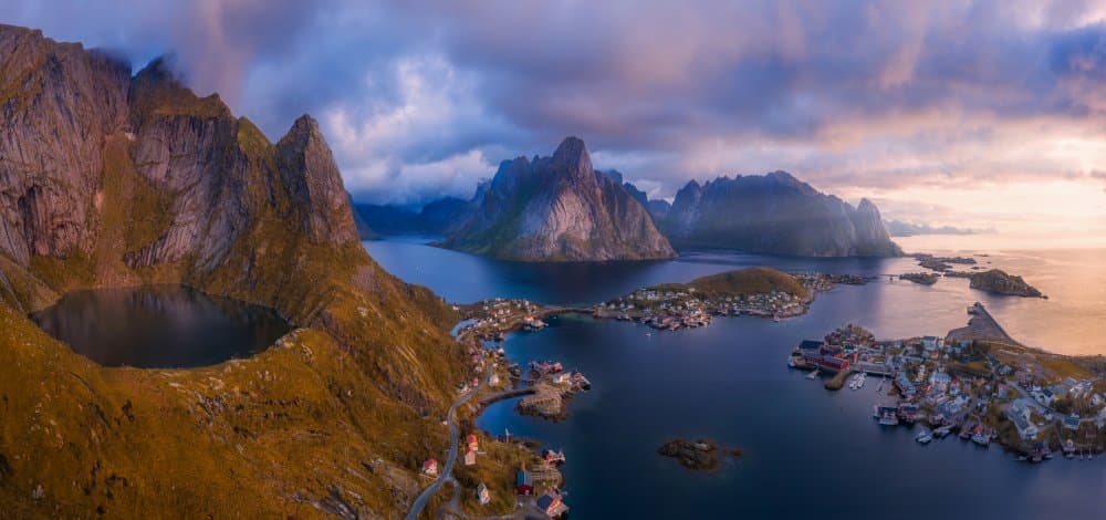 Nordic Fjord Village by Richard Beresford Harris — canvas wall art