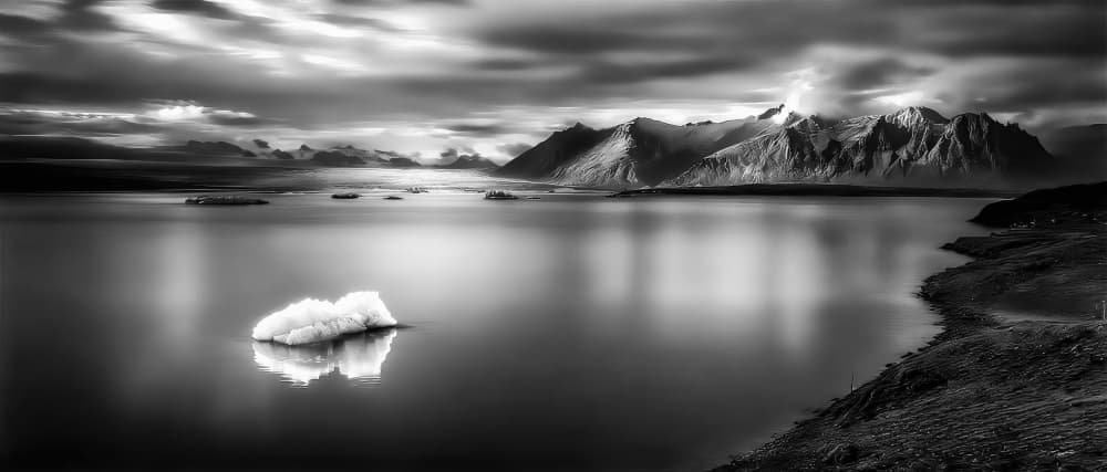 Dramatic Glacier Lagoon by X-FlyingKN — canvas wall art
