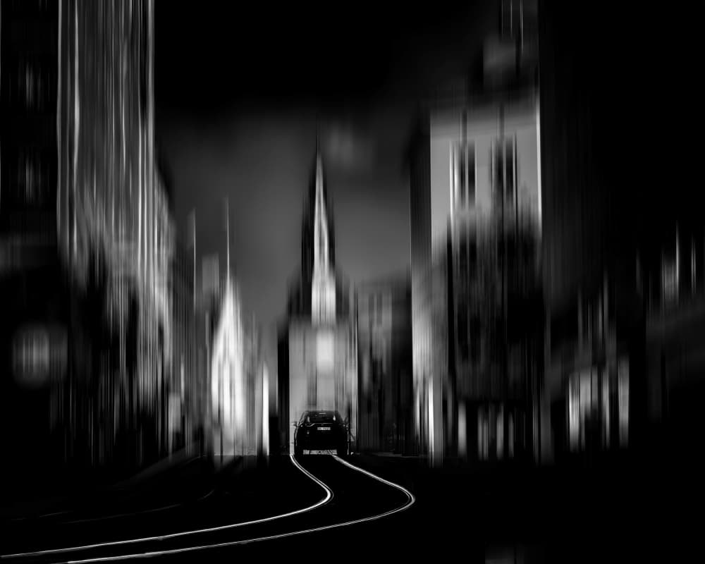 Dark City Drive by Jiahong Zeng — canvas wall art