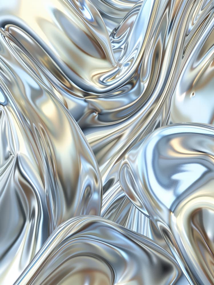 Fluid Silver Waves by Andreas Magnusson — canvas wall art