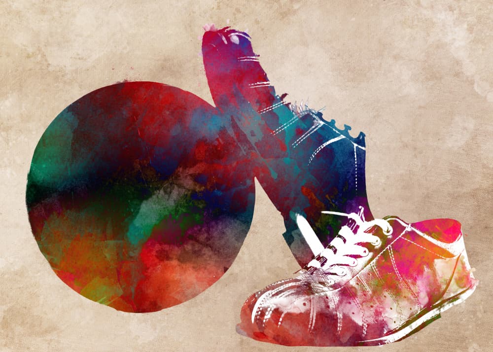 Colorful Basketball Splash by Justyna Jaszke — canvas wall art