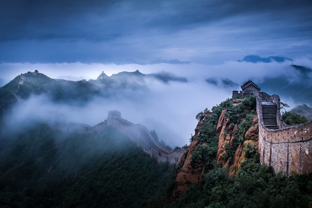Great Wall Misty Mountains by Simoon — canvas wall art
