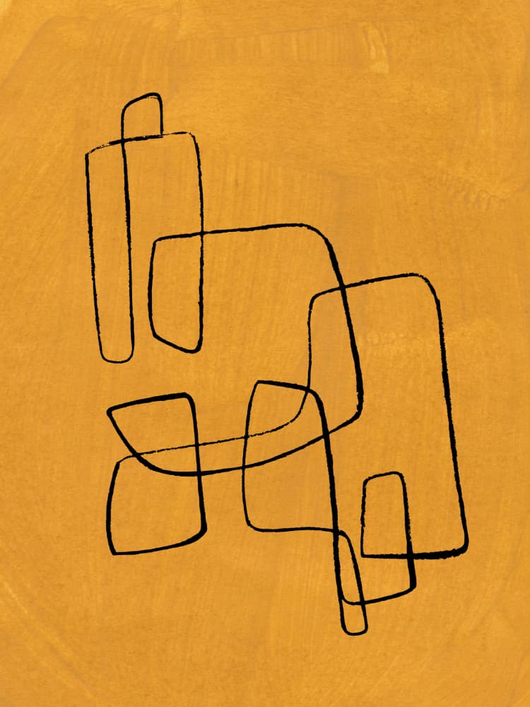 Organic Ochre Lines by Ejaaz Haniff — canvas wall art
