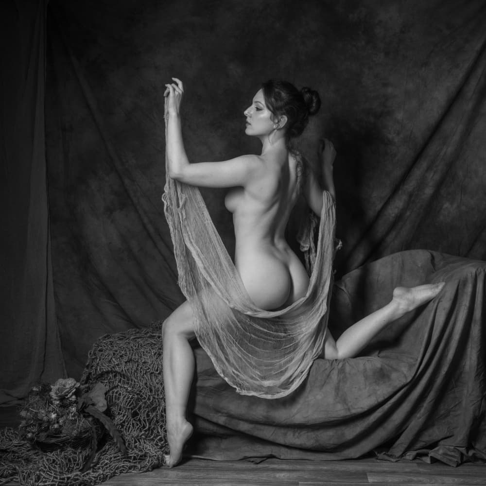 Sensual Draped Nude by Ruth Franke — canvas wall art