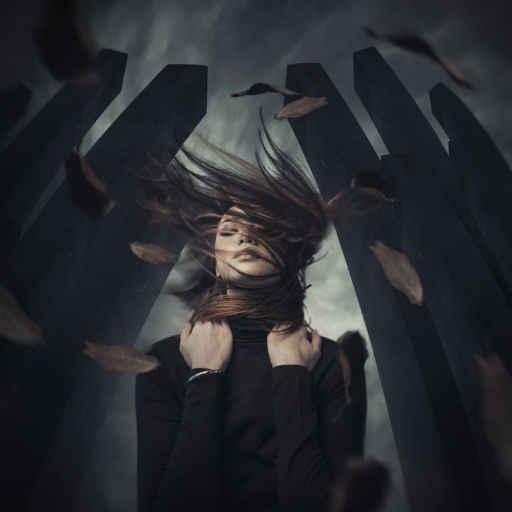Dramatic Autumn Portrait by hardibudi — canvas wall art