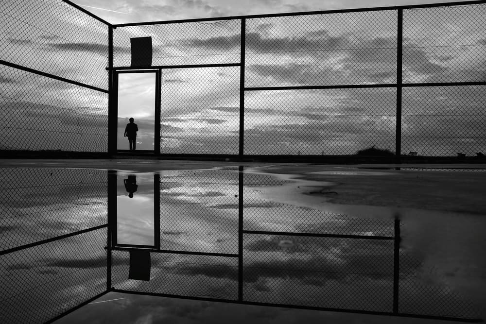 Solitary Figure Reflected by Ali Ayer — canvas wall art