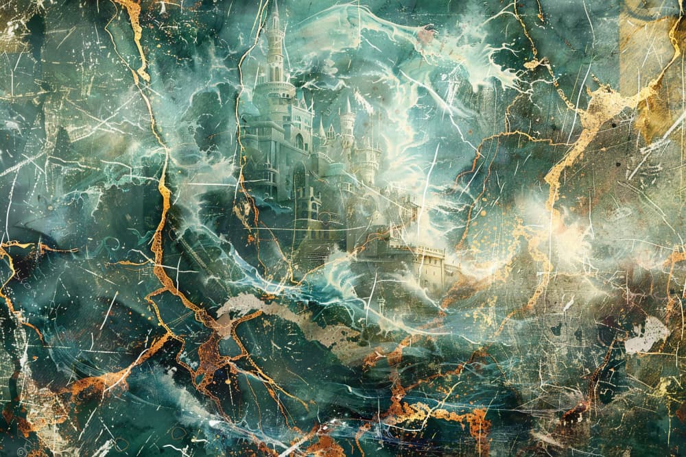 Gilded Emerald Castle by Rafal Kulik — canvas wall art