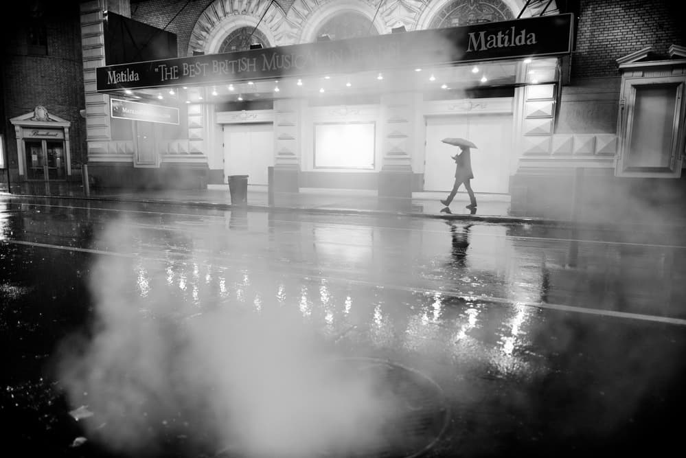Rainy Night Walker by Martin Froyda — canvas wall art