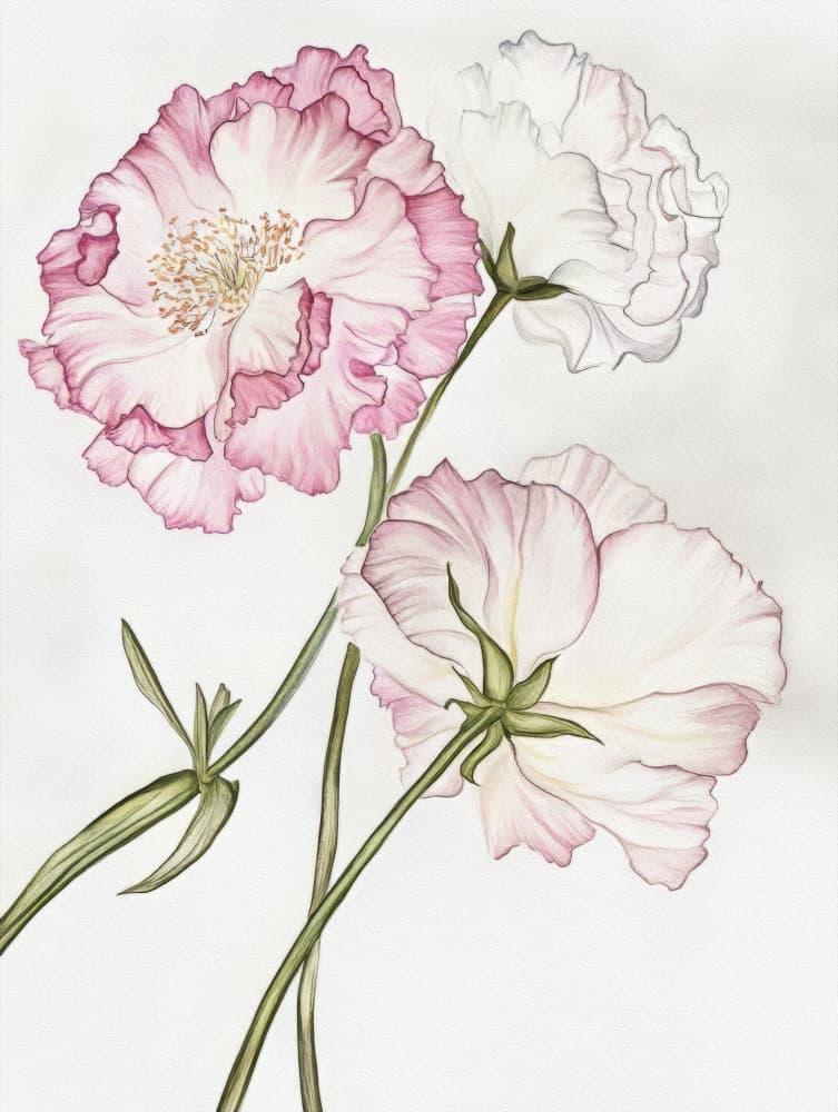 Pink Floral Elegance by Bilge Paksoylu — canvas wall art