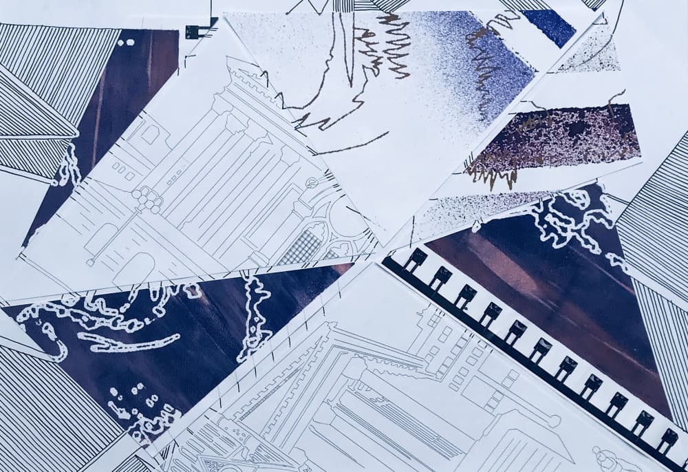 Intricate Geometric Blueprint by kellymariesmith — canvas wall art