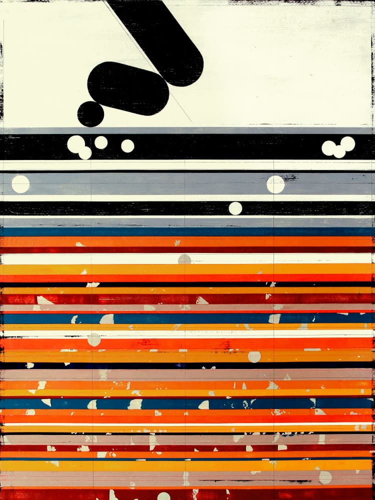 Falling Geometric Abstract by Petr Strnad — canvas wall art