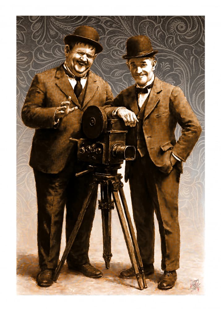 Classic Comedy Duo by Osvaldo Russo — canvas wall art