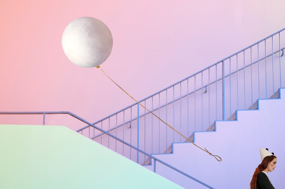 Surreal Pastel Staircase by Christine von Diepenbroek — canvas wall art