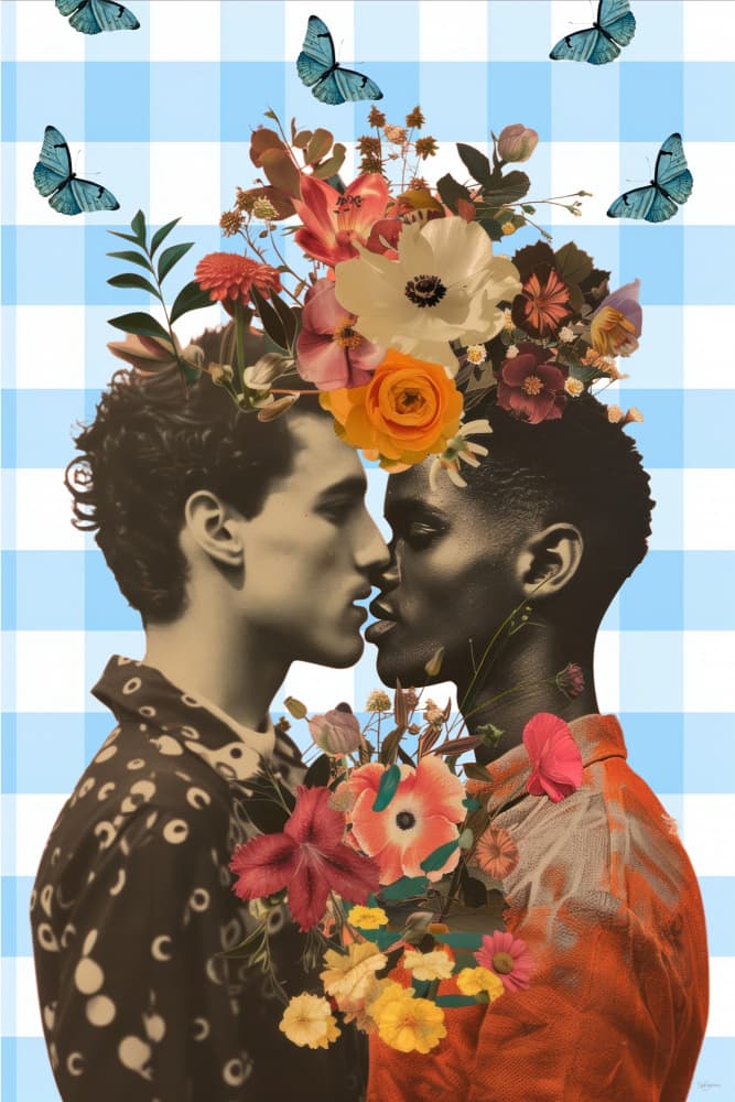 A Tender Floral Kiss by Sue Skellern — canvas wall art