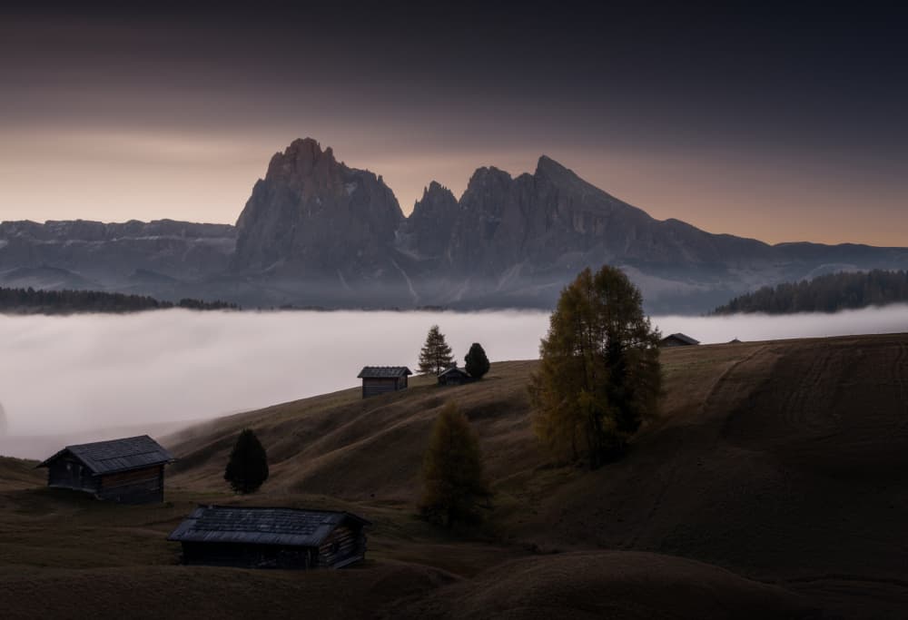 Dolomites Morning Fog by NingYun Ye — canvas wall art