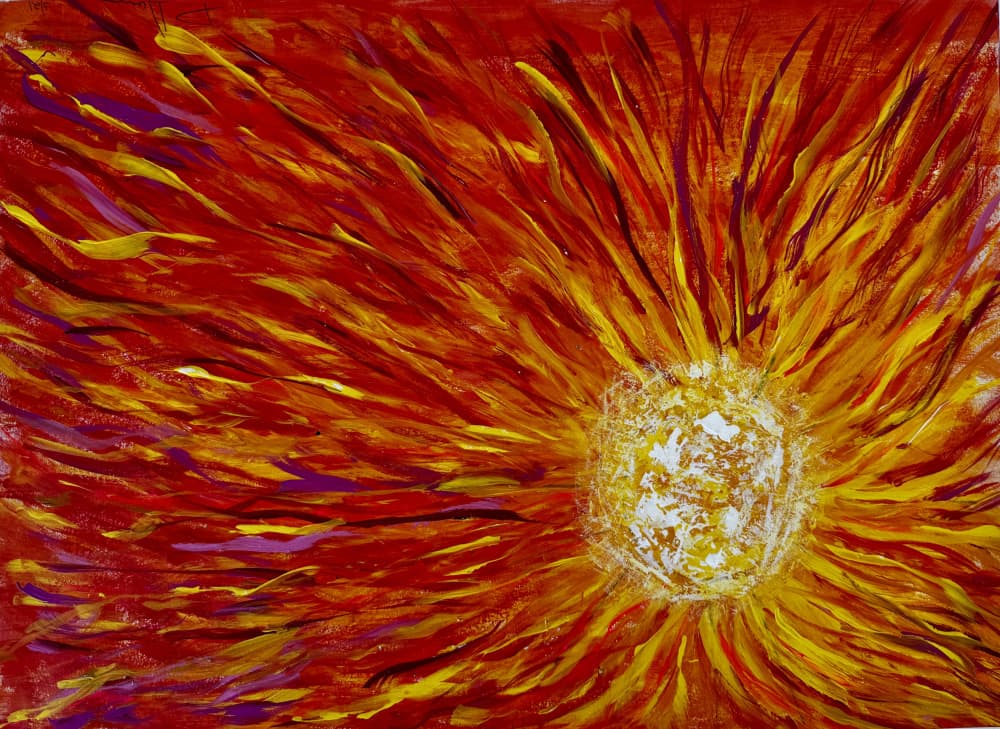 Fiery Abstract Sun by Preston Harmon — canvas wall art