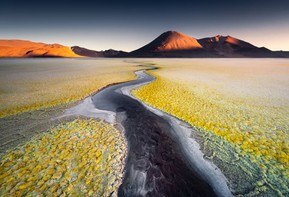 Golden Sulfur River by Karol Nienartowicz — canvas wall art