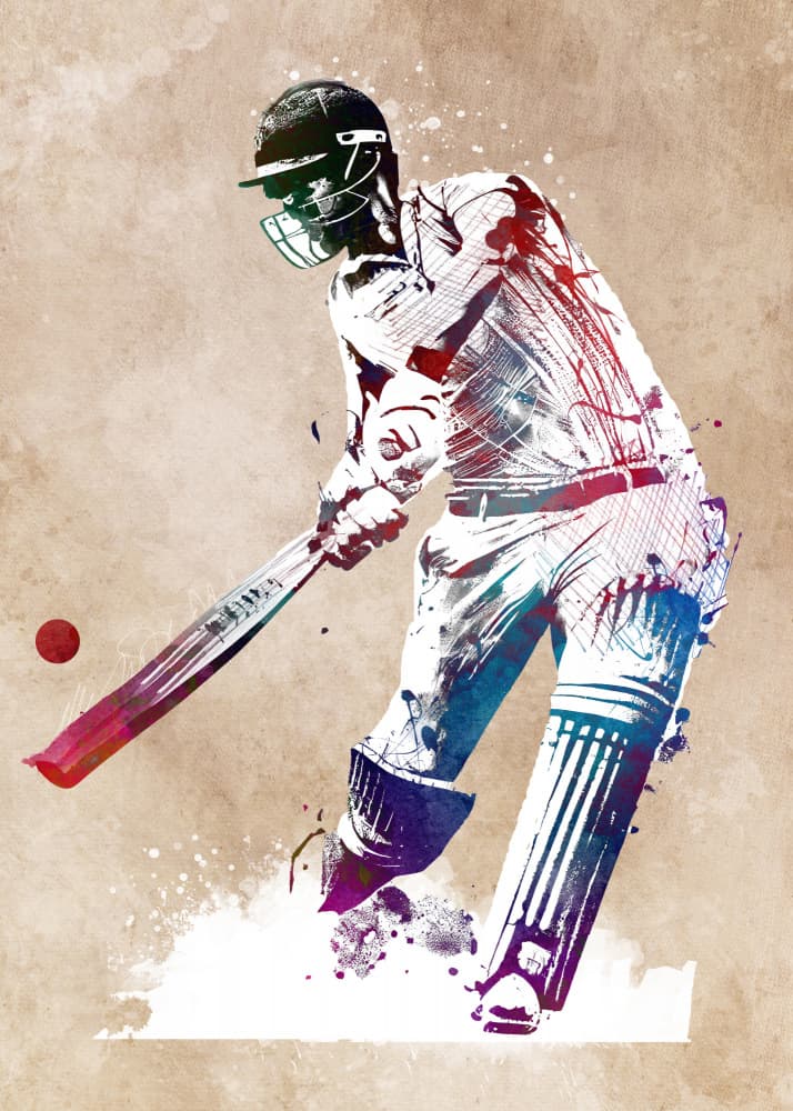 Vibrant Cricket Strike by Justyna Jaszke — canvas wall art