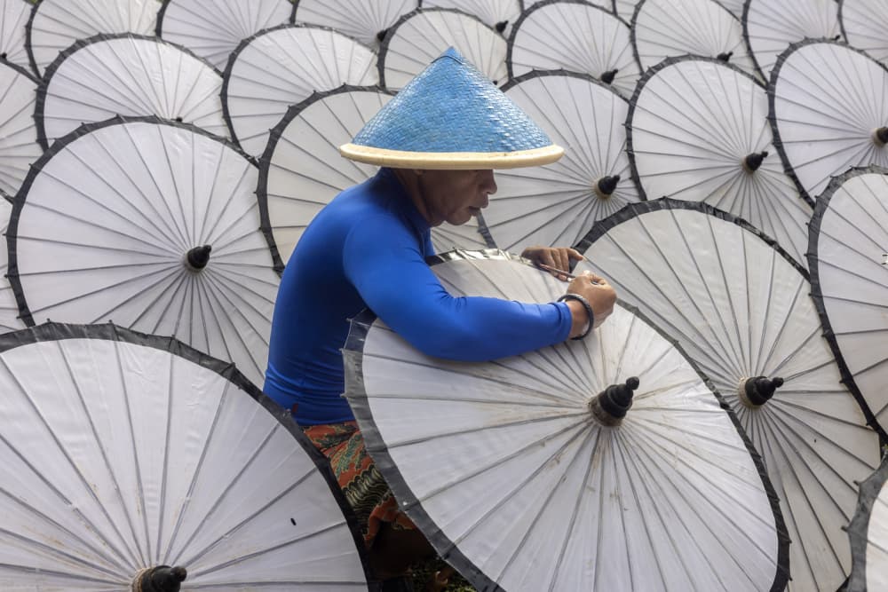 Traditional Umbrella Craft by Sally Widjaja — canvas wall art
