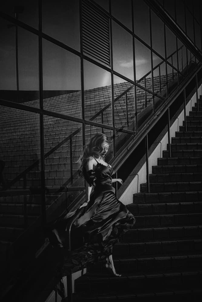 Flowing Dress Descent by KOIKI — canvas wall art