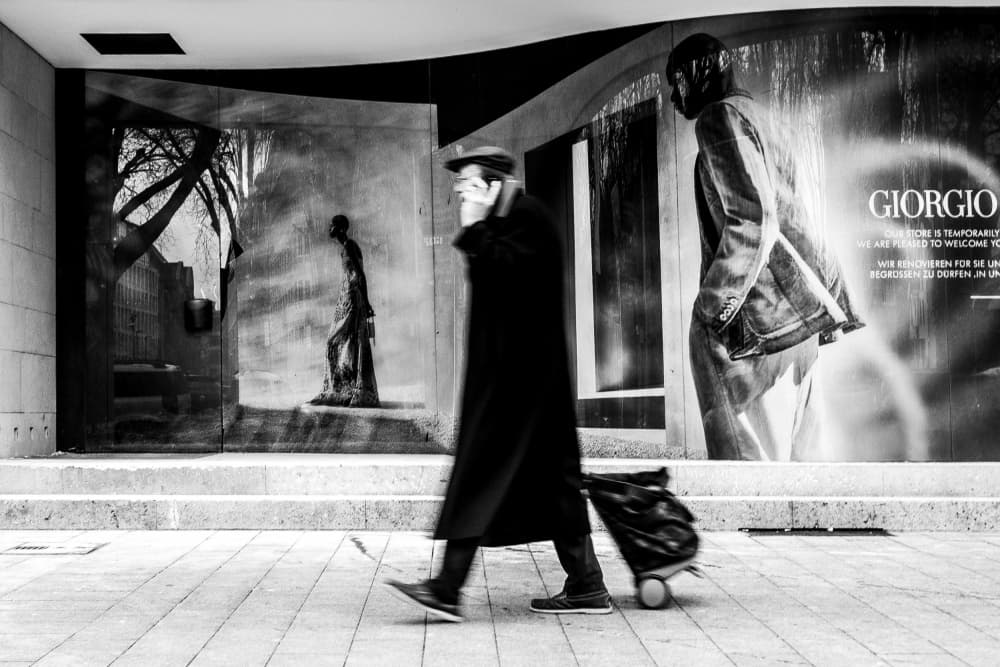 City Man In Motion by Adam Street Photographer — canvas wall art