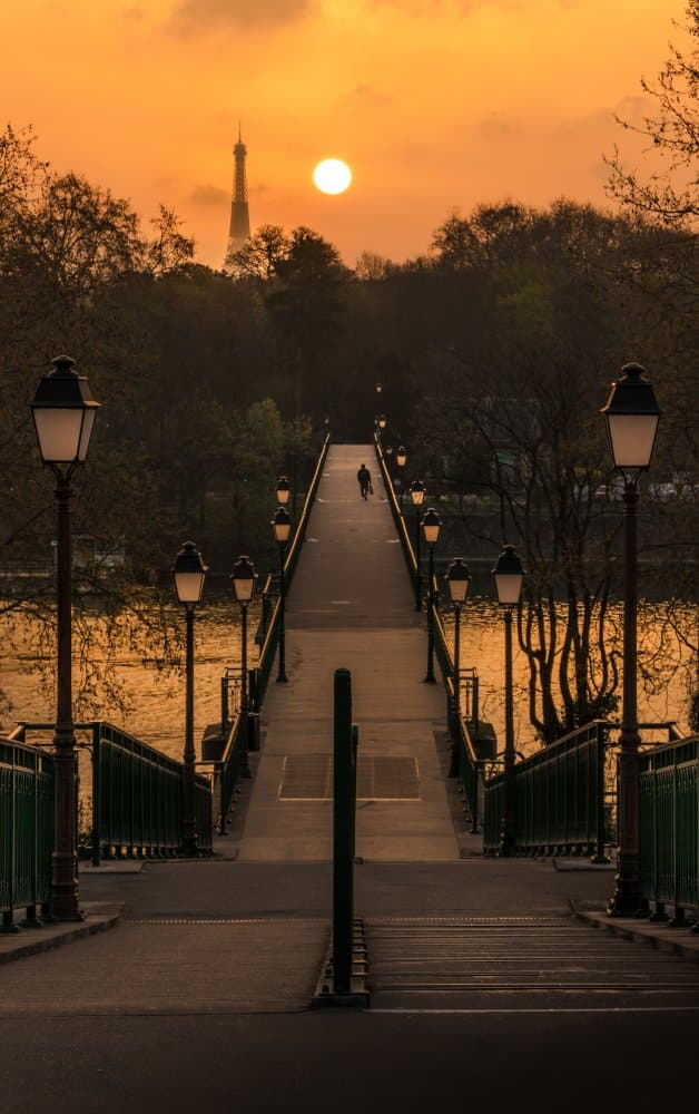 Eiffel Tower Golden Sunset by Pacifico — canvas wall art