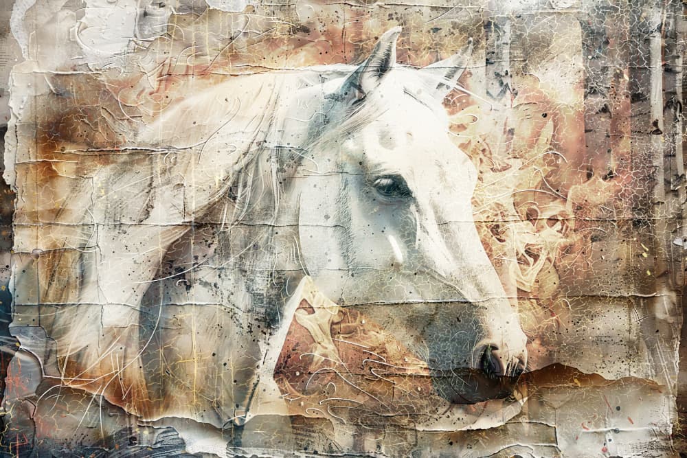 Ethereal White Horse by Rafal Kulik — canvas wall art