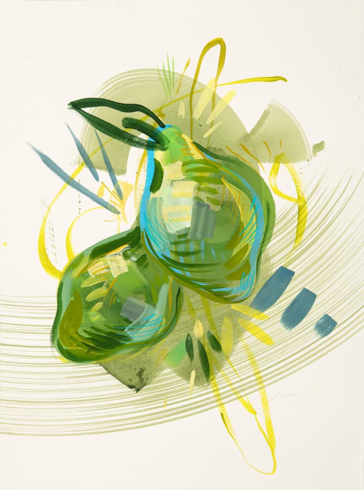 Abstract Green Pears by Kristin Cronic — canvas wall art