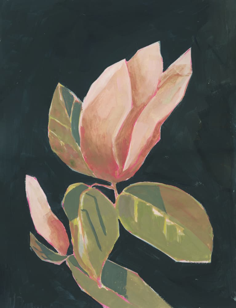 Elegant Pink Foliage by Lucrecia Caporale — canvas wall art