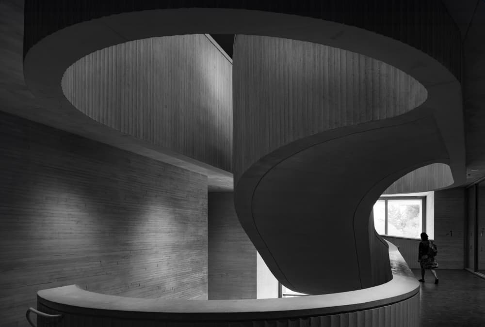 Modern Architectural Spiral by Azriel Yakubovitch — canvas wall art
