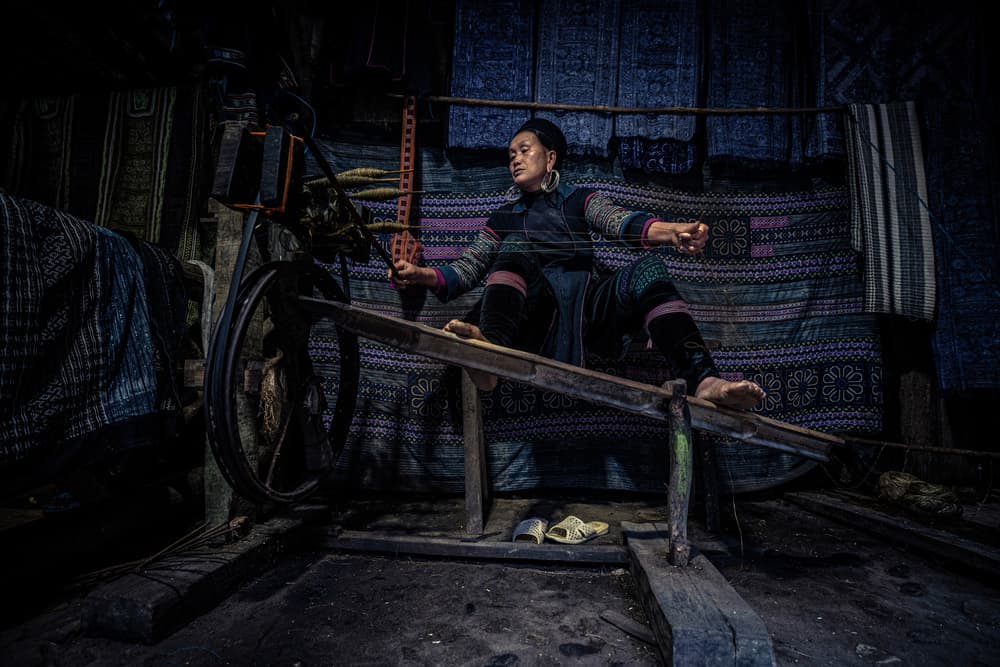 Traditional Weaver At Work by Marco Tagliarino — canvas wall art