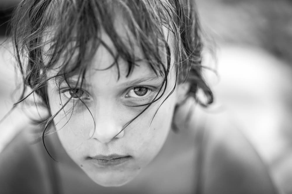 Child's Deep Gaze by Olga Bekker — canvas wall art