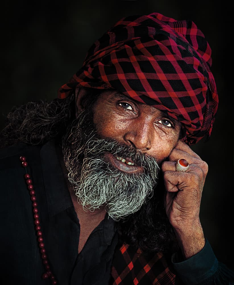 Smiling Man in Turban by Sayyed Nayyer Reza — canvas wall art