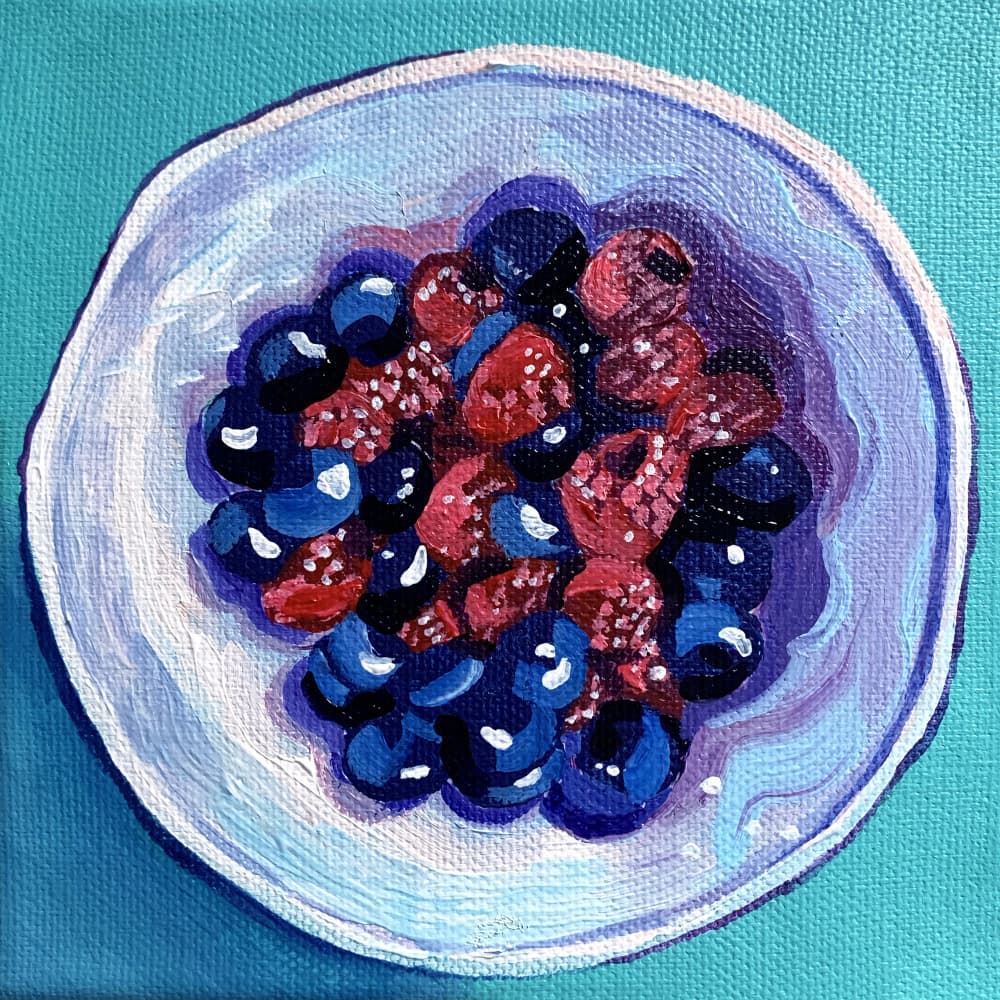 Fresh Berry Bowl by Pauline Wegman | Key and Sea Creative — canvas wall art