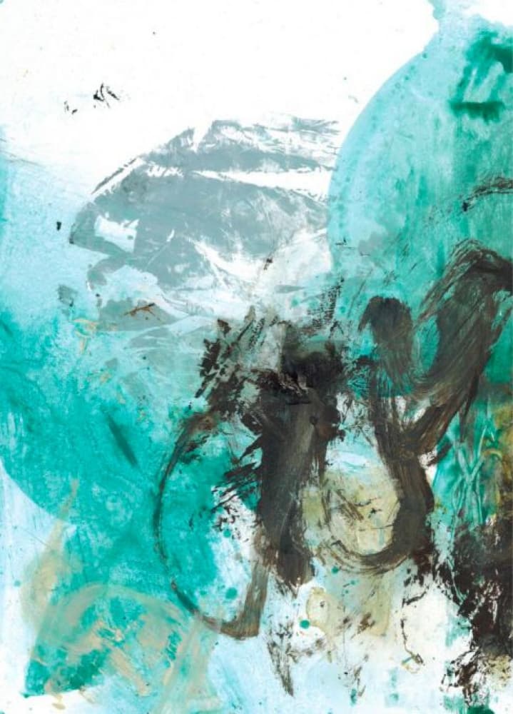 Dynamic Teal Movement by Deb Chaney — canvas wall art