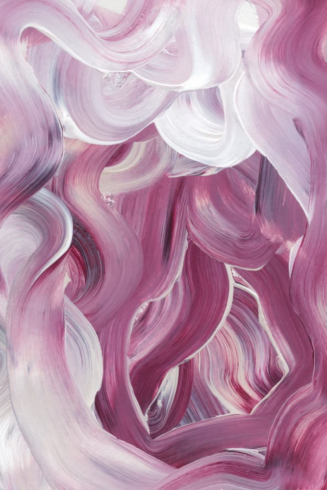 Expressive Pink and White Brushstrokes by uplusmestudio — canvas wall art