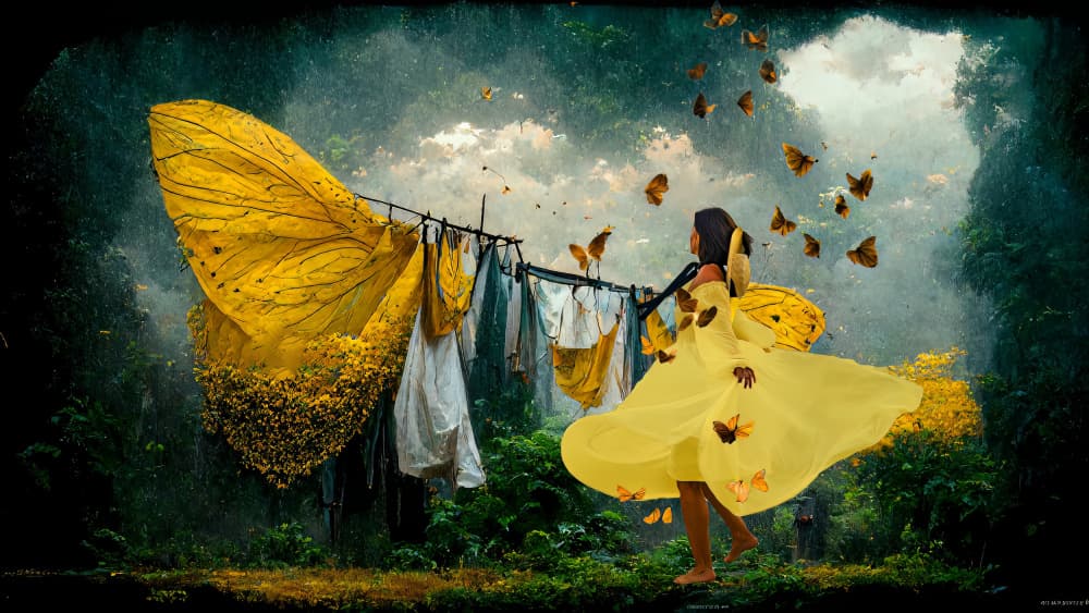 Dreamy Yellow Butterflies by Dov Fuchs — canvas wall art