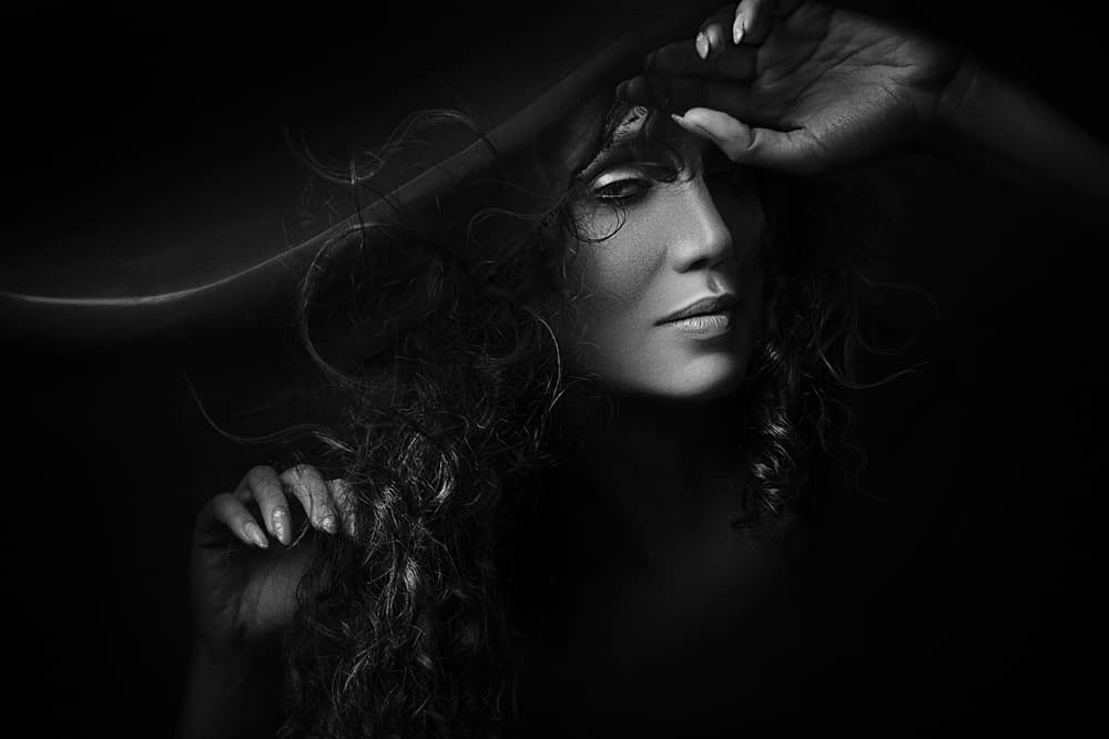 Dramatic Woman Portrait by Sepideh Niksefat — canvas wall art